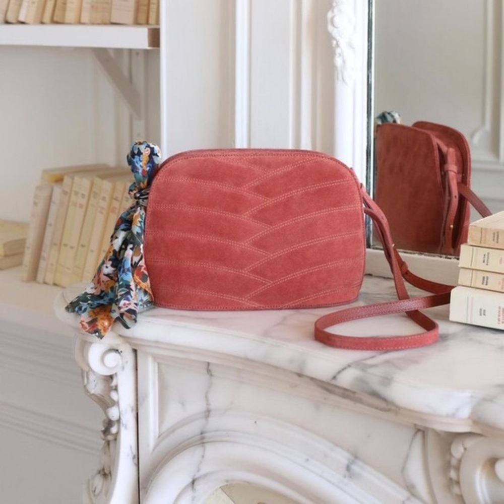 NWT Sezane Suede Blush Victor Bag